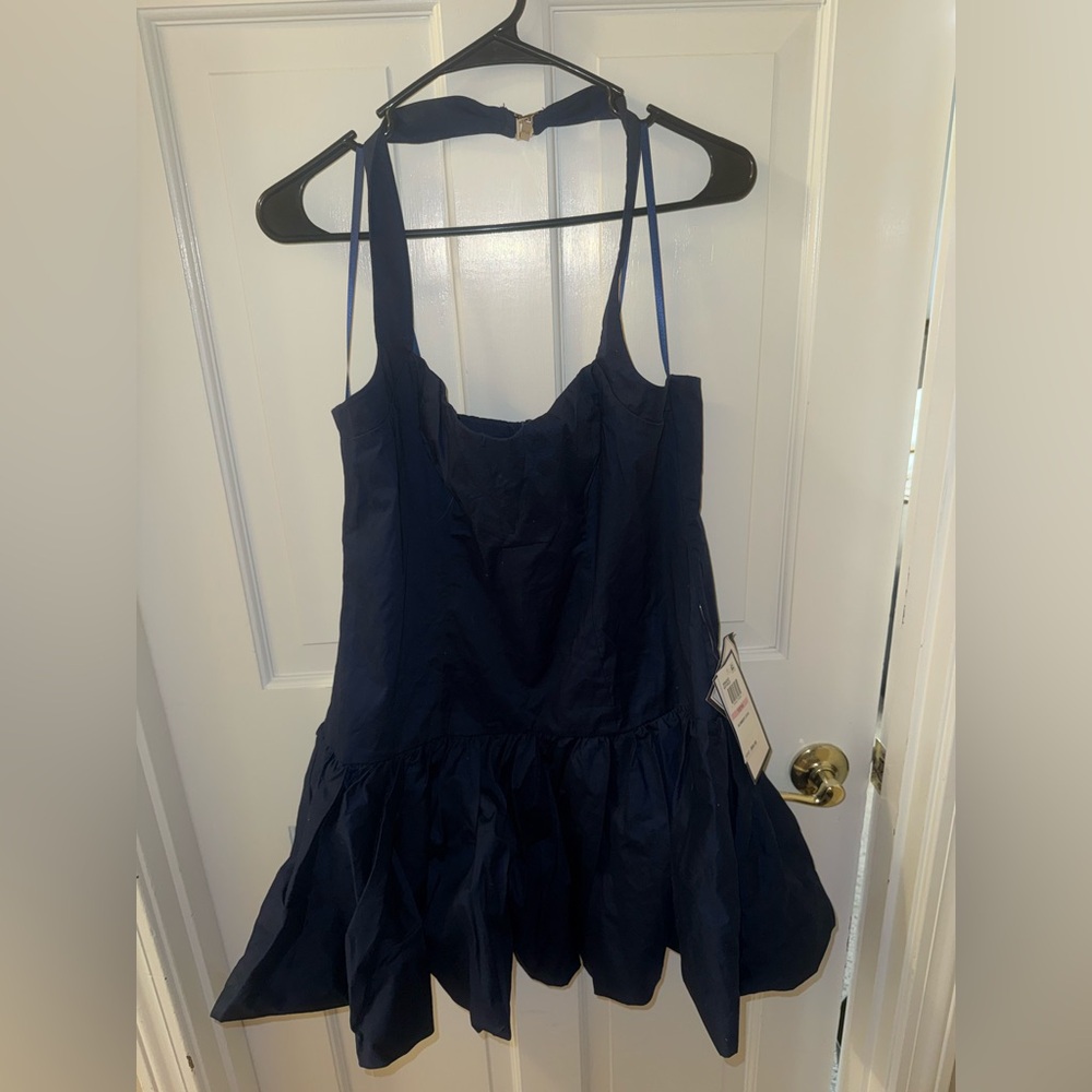 Elegant Navy Blue Mini Dress